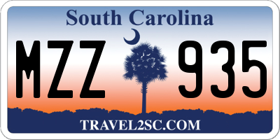 SC license plate MZZ935