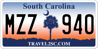 SC license plate MZZ940