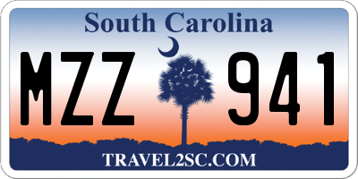 SC license plate MZZ941