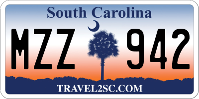 SC license plate MZZ942