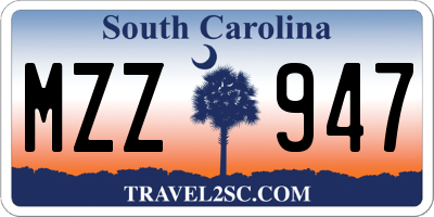 SC license plate MZZ947