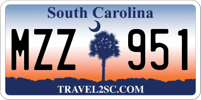 SC license plate MZZ951