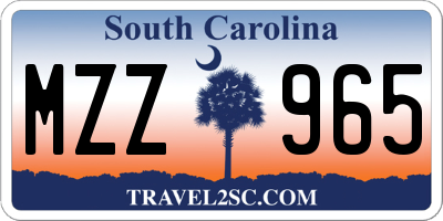 SC license plate MZZ965