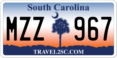 SC license plate MZZ967