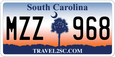 SC license plate MZZ968