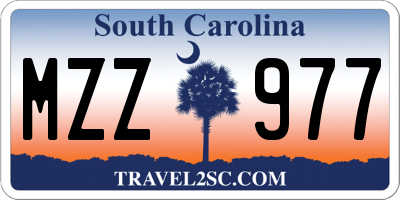 SC license plate MZZ977