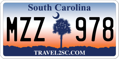 SC license plate MZZ978