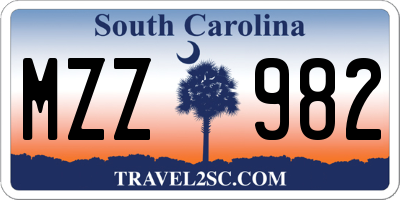 SC license plate MZZ982