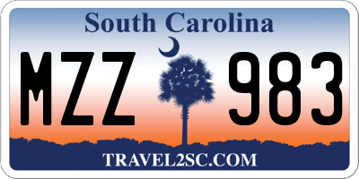 SC license plate MZZ983