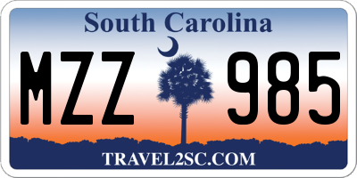 SC license plate MZZ985