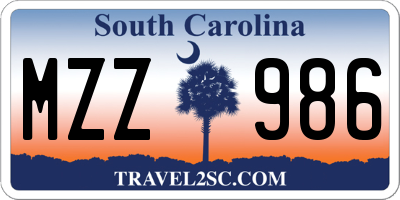 SC license plate MZZ986