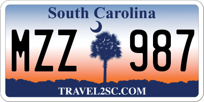 SC license plate MZZ987
