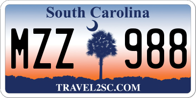 SC license plate MZZ988