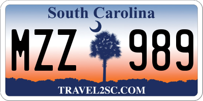 SC license plate MZZ989