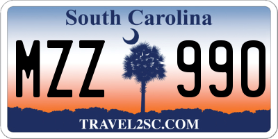 SC license plate MZZ990
