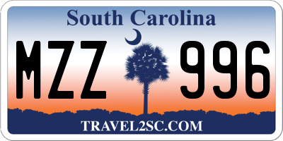 SC license plate MZZ996