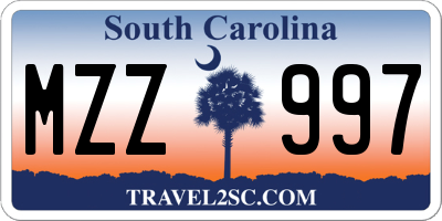 SC license plate MZZ997
