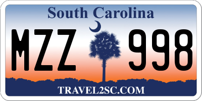 SC license plate MZZ998