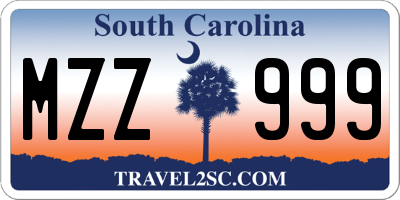 SC license plate MZZ999