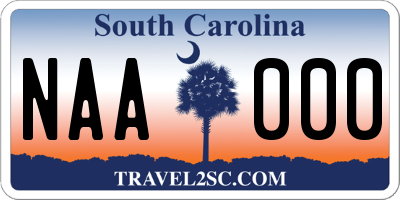 SC license plate NAA000