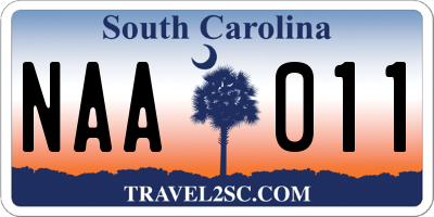SC license plate NAA011