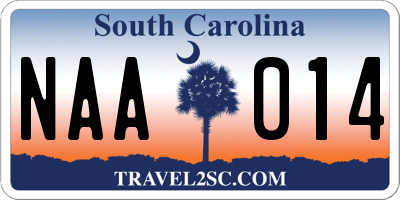 SC license plate NAA014
