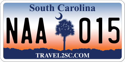 SC license plate NAA015