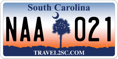 SC license plate NAA021