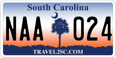 SC license plate NAA024
