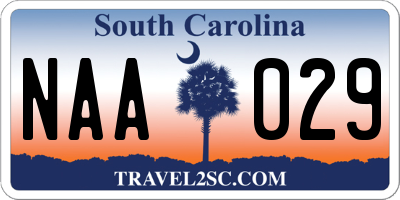 SC license plate NAA029