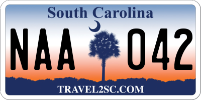 SC license plate NAA042