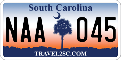 SC license plate NAA045