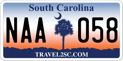 SC license plate NAA058