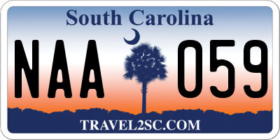 SC license plate NAA059