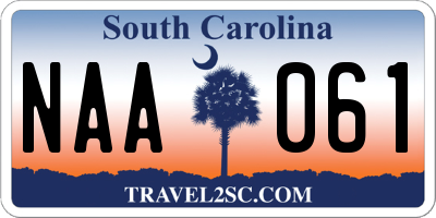 SC license plate NAA061