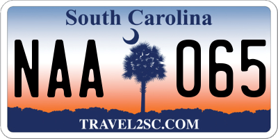 SC license plate NAA065