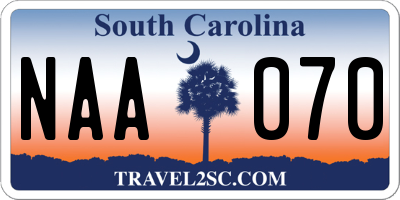 SC license plate NAA070