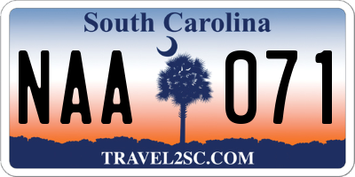 SC license plate NAA071