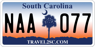 SC license plate NAA077
