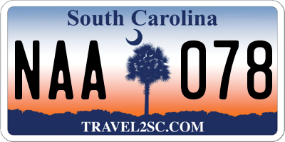 SC license plate NAA078