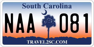SC license plate NAA081