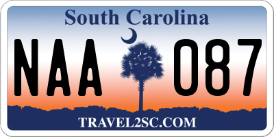 SC license plate NAA087
