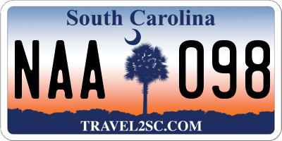 SC license plate NAA098