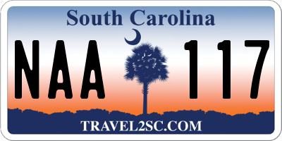 SC license plate NAA117
