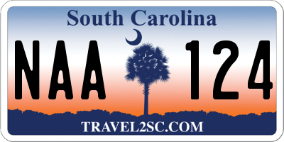 SC license plate NAA124