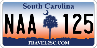 SC license plate NAA125