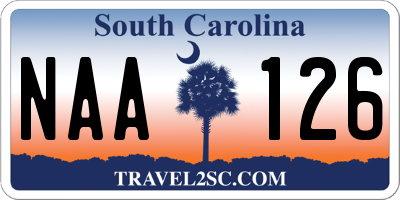 SC license plate NAA126
