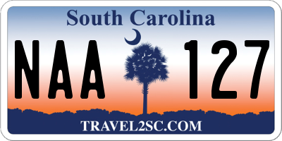SC license plate NAA127