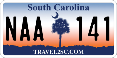 SC license plate NAA141