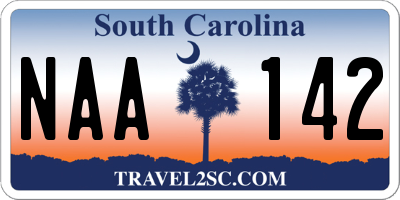 SC license plate NAA142